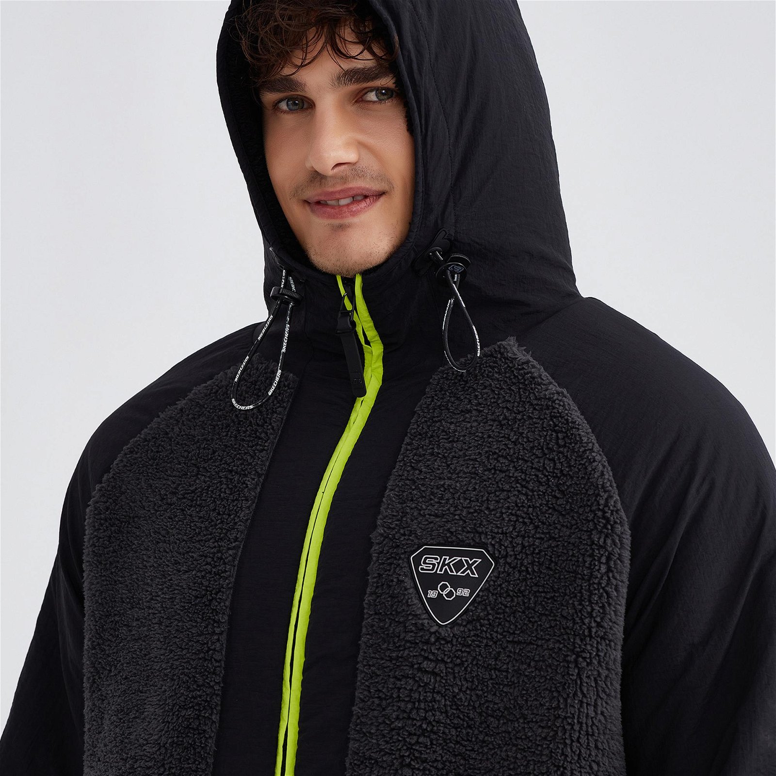 Skechers M Outdoor Fleece Full Zip Sherpa Erkek siyah Ceket