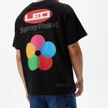  Leo Lunatic Spray Paint Unisex Siyah T-Shirt