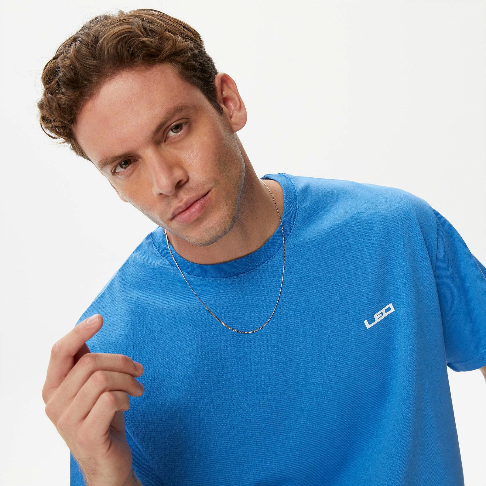 Leo Lunatic Logo Erkek Mavi T-Shirt