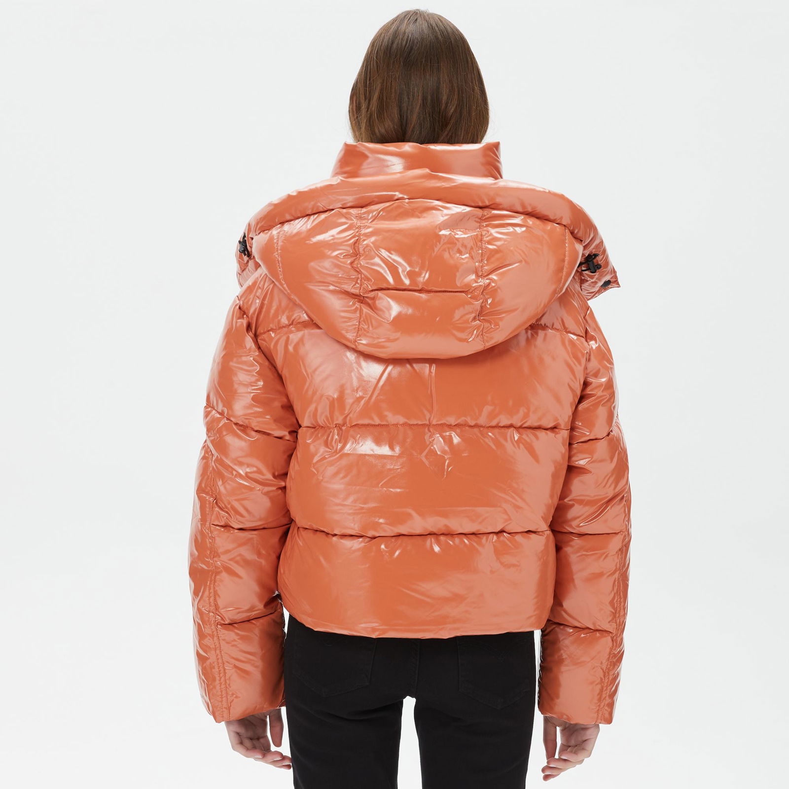 Calvin Klein Jeans High Shine Puffer Kadın Turuncu Mont
