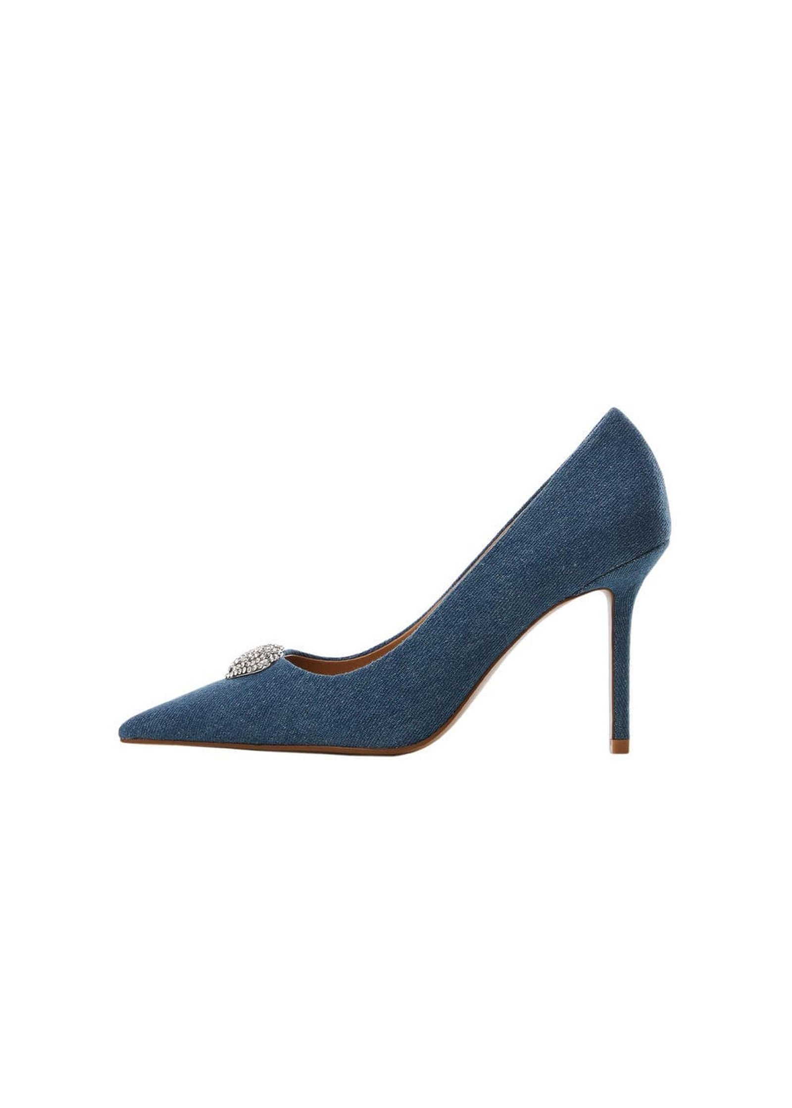 Mango Kadın Taş Detaylı Denim Ayakkabı Donuk Mavi