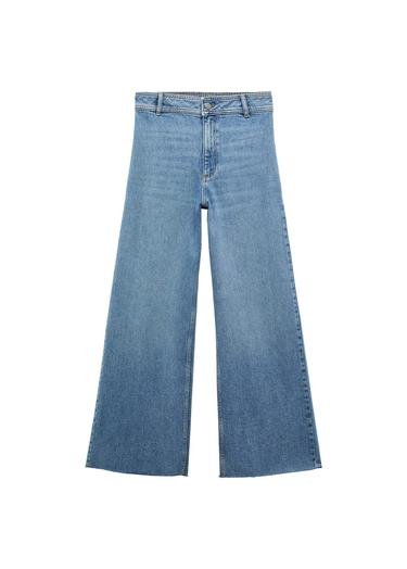  Mango Kadın Yüksek Bel Culotte Jean Pantolon Donuk Mavi
