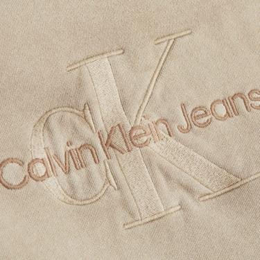  Calvin Klein Jeans Mineral Dye Crew Neck Erkek Bej Sweatshirt