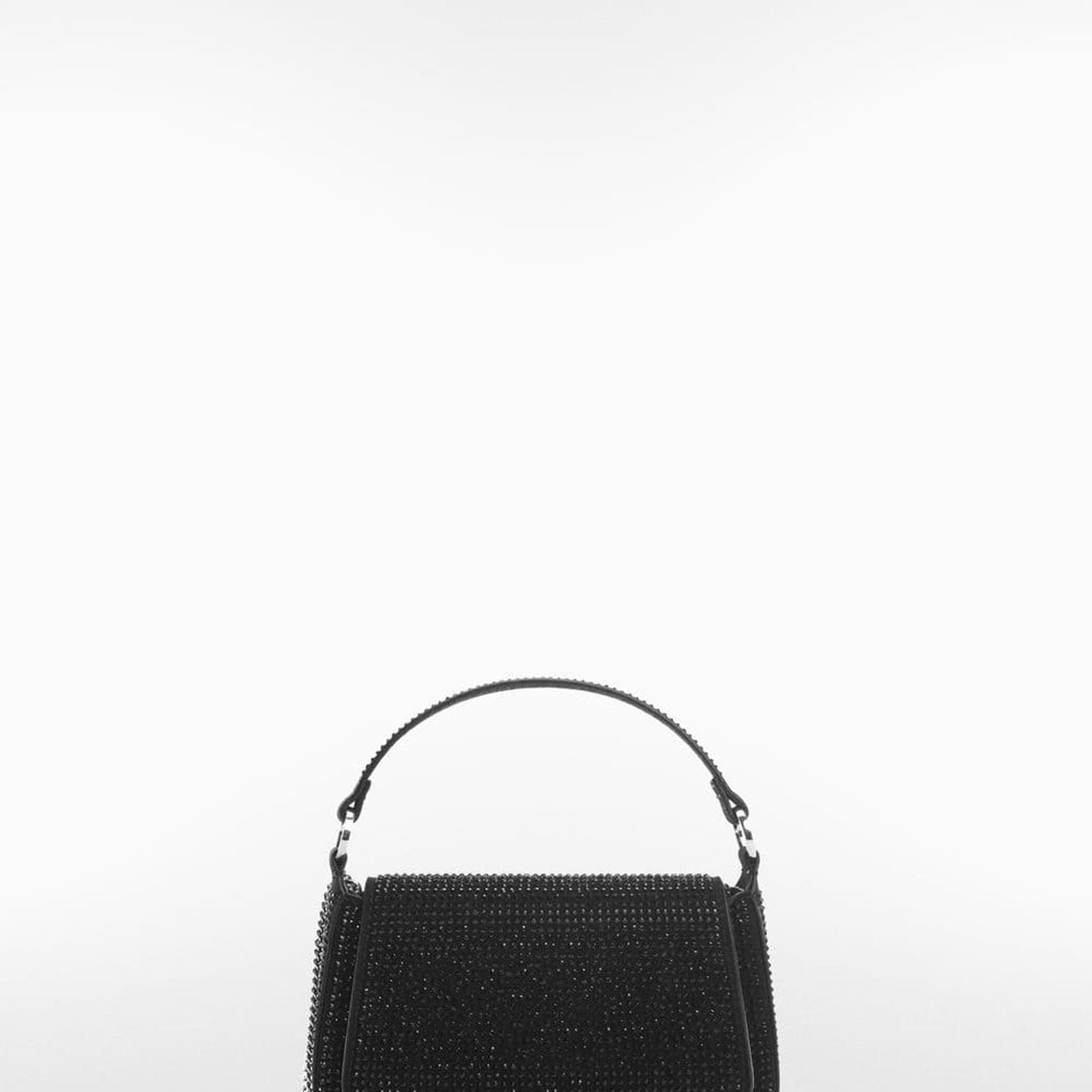 Mango Kadın Strass Taşlı Zincirli Mini Çanta Siyah