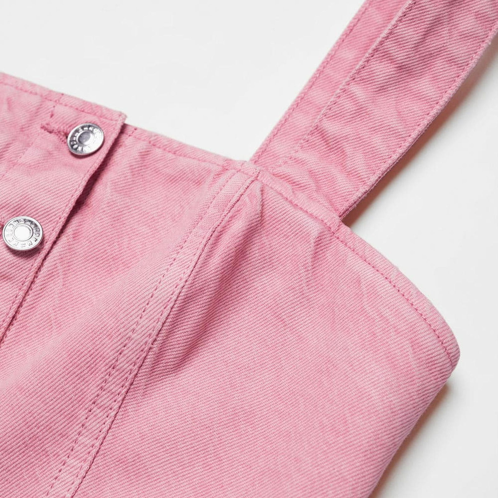Mango Kadın Düğmeli Denim Elbise Şeker Pembe