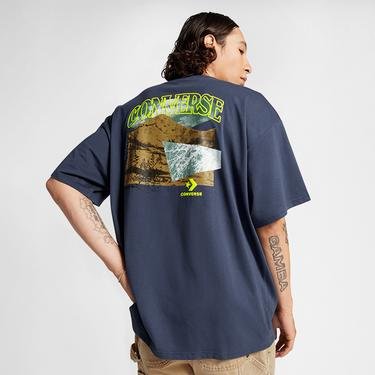  Converse Mountain Remix Graphic Erkek Mavi T-shirt