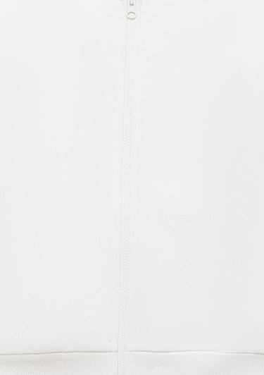  Mavi Kapüşonlu Beyaz Basic Sweatshirt 7S10002-70057