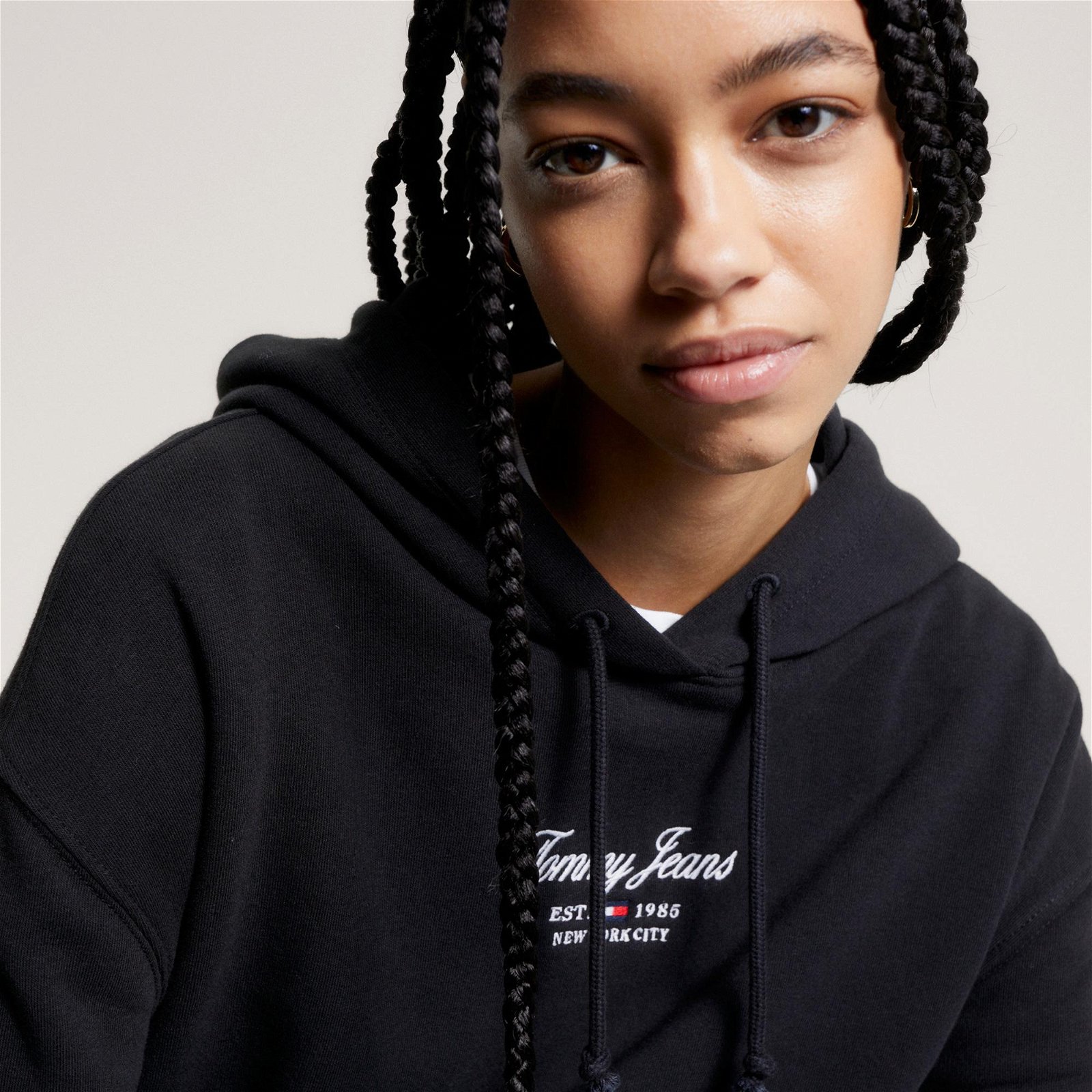 Tommy Jeans Bxy Essential Logo 2+ Hoodie Kadın Siyah Sweatshirt