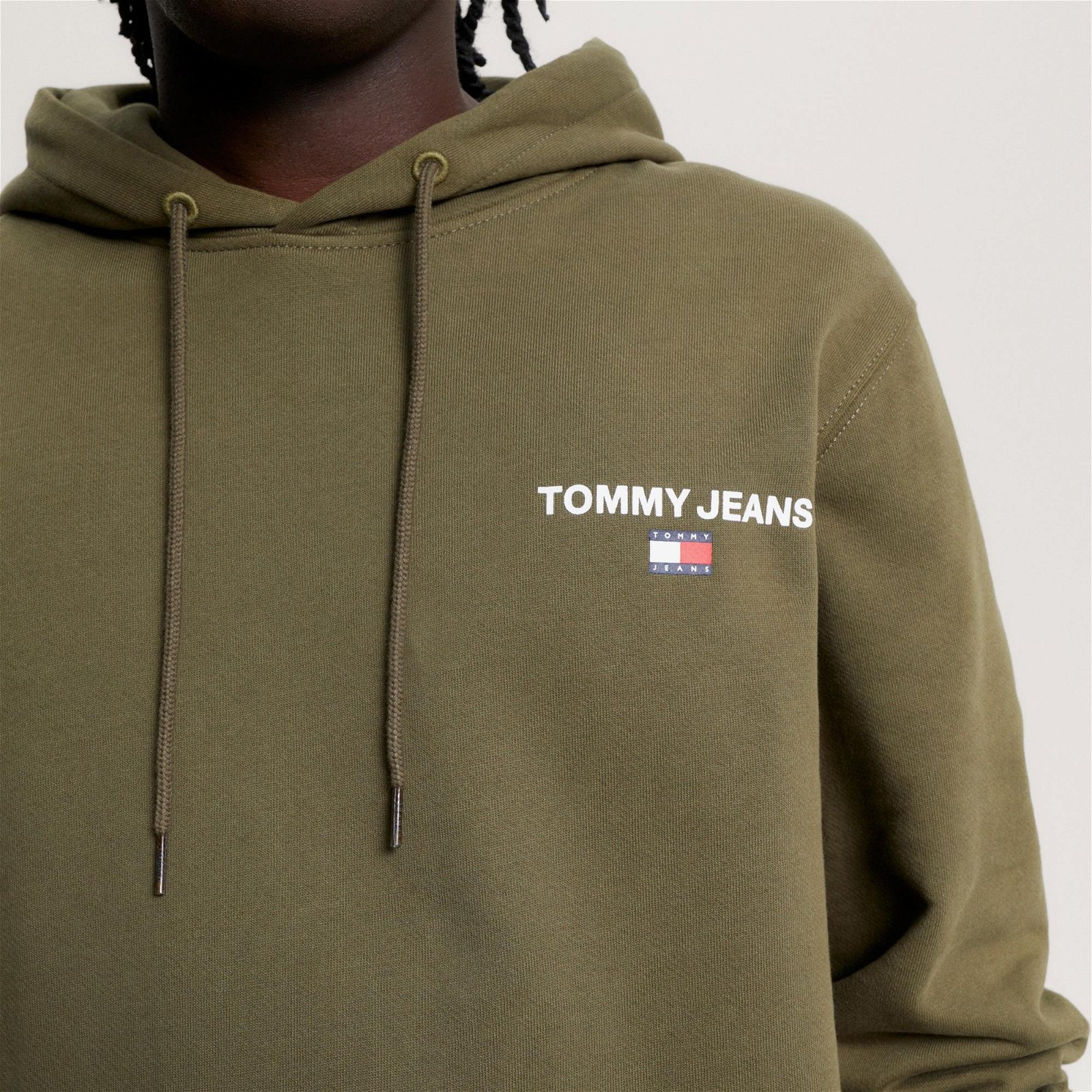 Tommy Jeans Regular Entry Graphic Hoodie Erkek Yeşil Sweatshirt