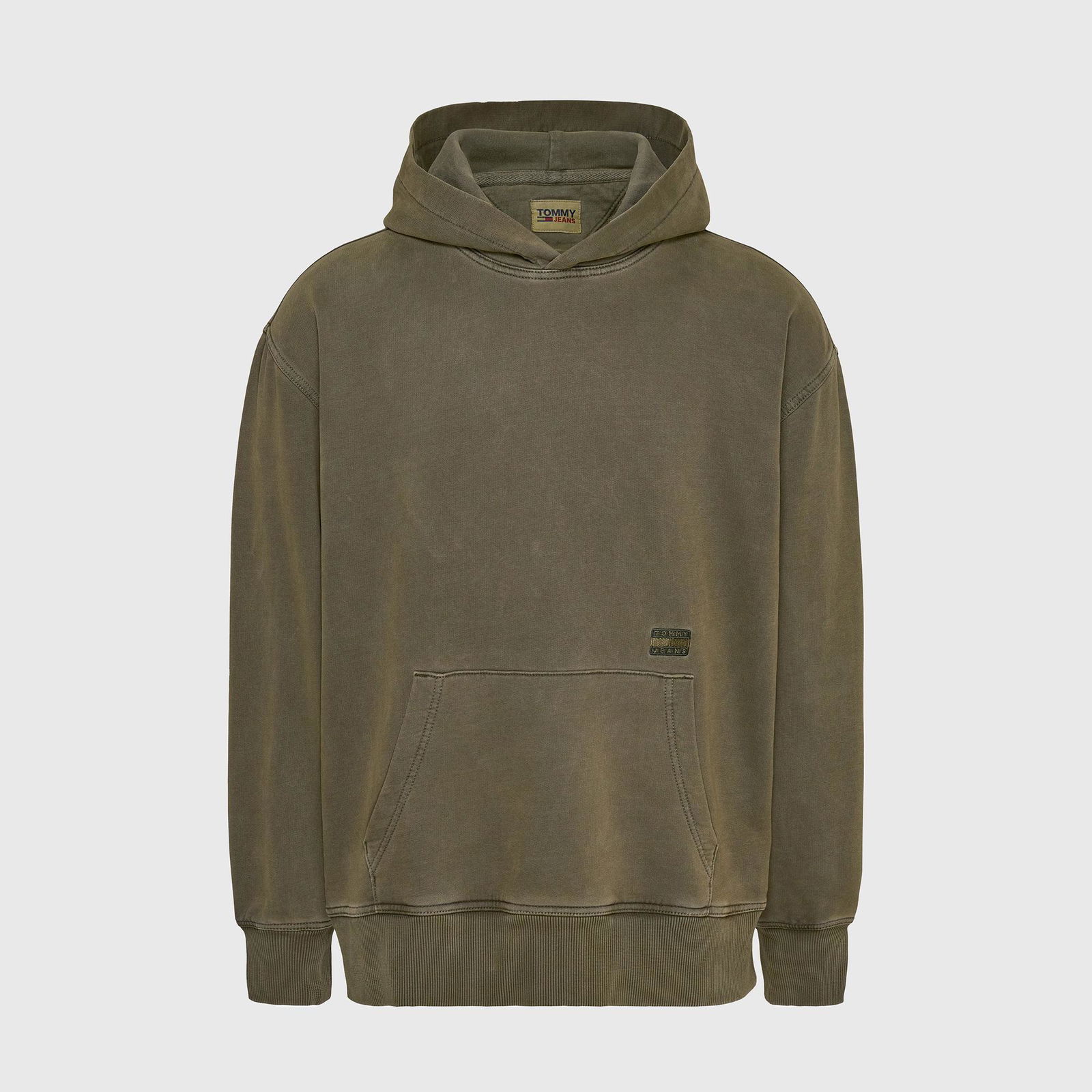 Tommy Jeans Relax Tonal Badge Hoodie Erkek Yeşil Sweatshirt