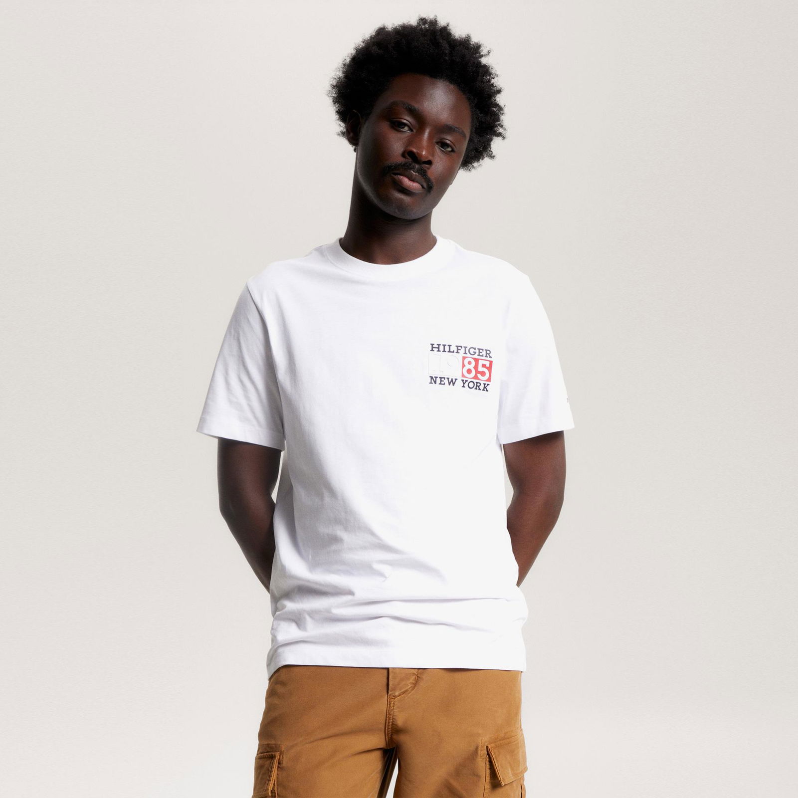 Tommy Hilfiger New York Flag Erkek Beyaz T-Shirt