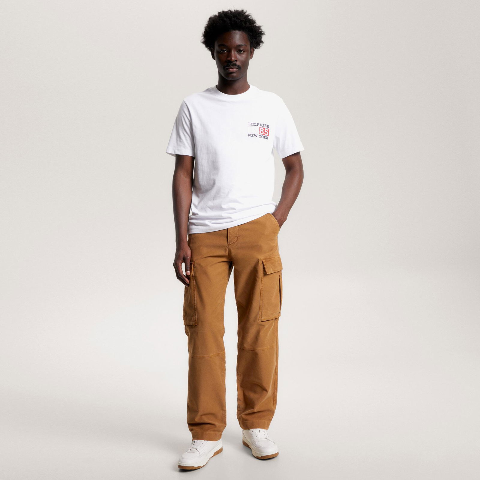Tommy Hilfiger New York Flag Erkek Beyaz T-Shirt