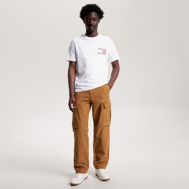  Tommy Hilfiger New York Flag Erkek Beyaz T-Shirt