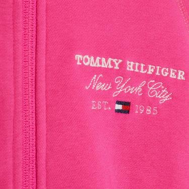  Tommy Hilfiger Script Zip Through Hoodie Kız Çocuk Pembe Sweatshirt
