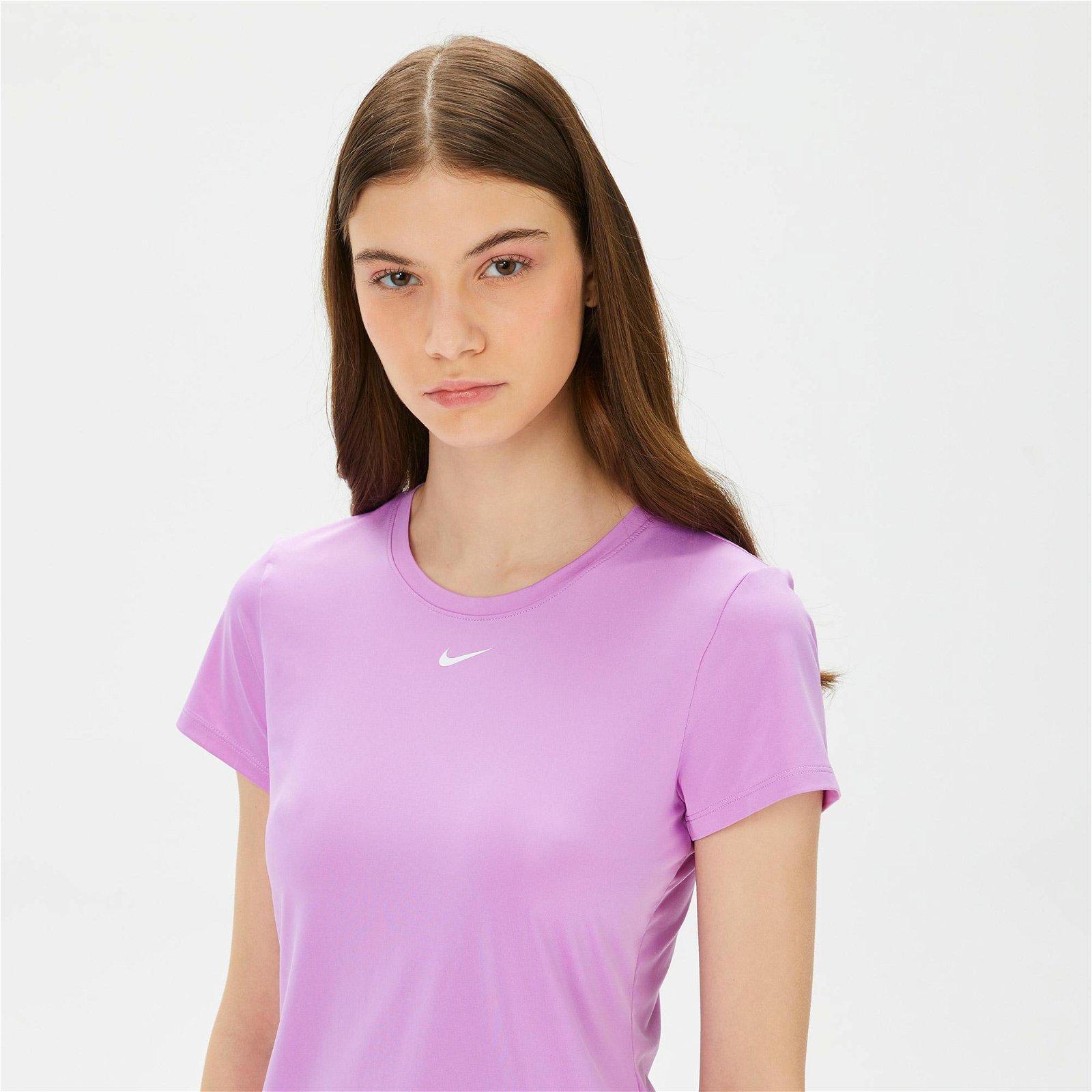 Nike One Dri-FIT Slim Top Kadın Mor T-Shirt