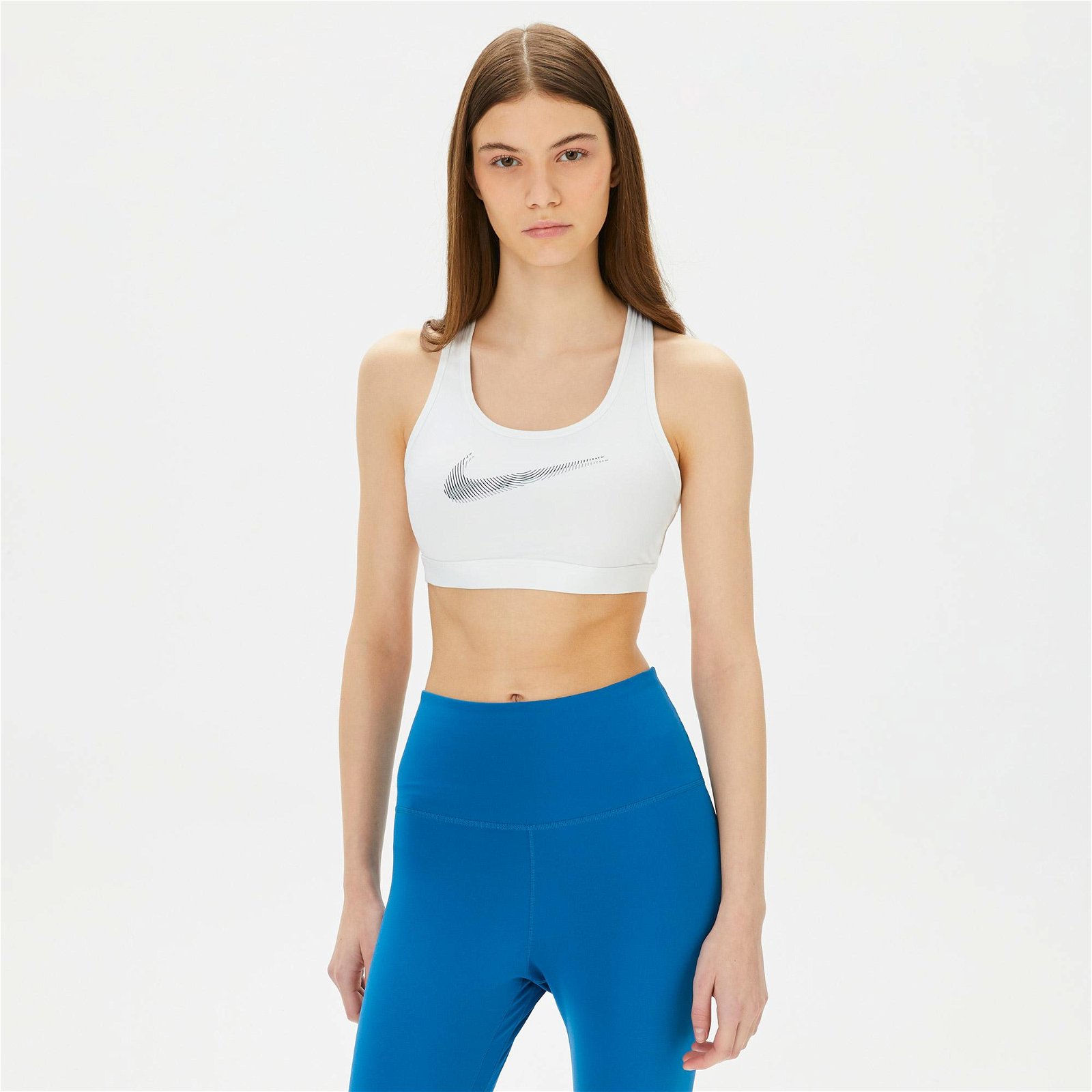 Nike Dri-FIT Swoosh Padded Kadın Beyaz Bra