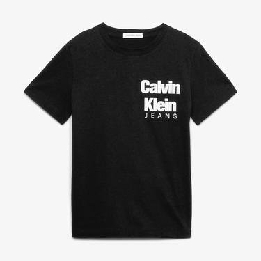  Calvin Klein Jeans Mini Blown-Up Logo Kısa Kollu Çocuk Siyah T-Shirt