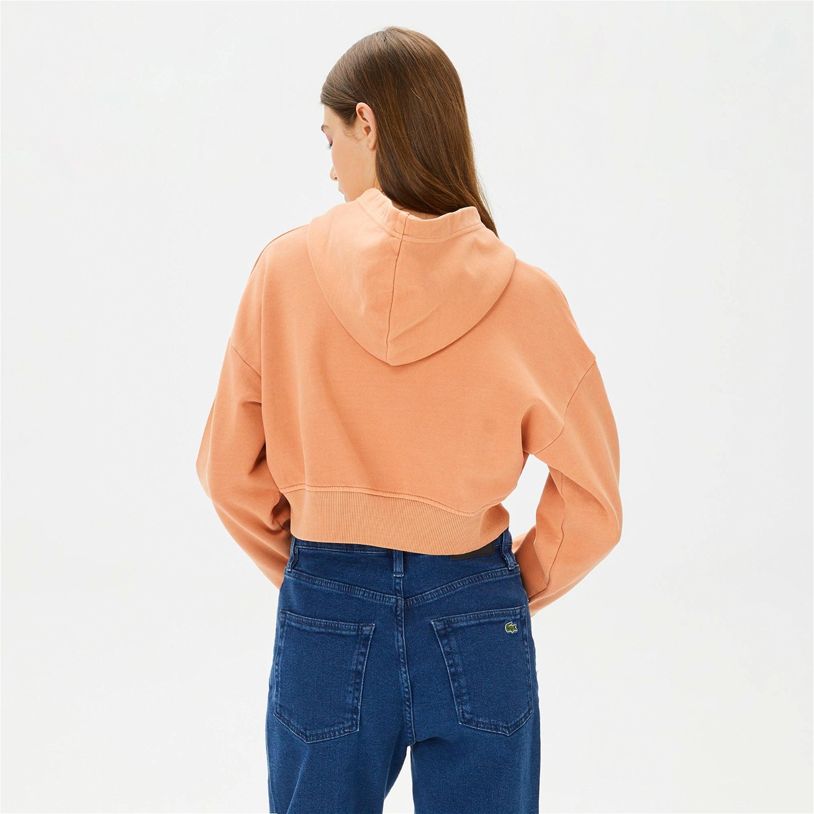 Calvin Klein Jeans Mineral Dye Monologo Hoodie Kadın Pembe Sweatshirt
