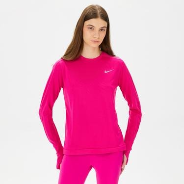  Nike Dri-FIT Pacer Crew Kadın Pembe Uzun Kollu T-Shirt