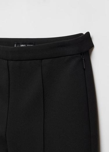 Mango Kadın Dikiş Detaylı Düz Kesim Pantolon Siyah