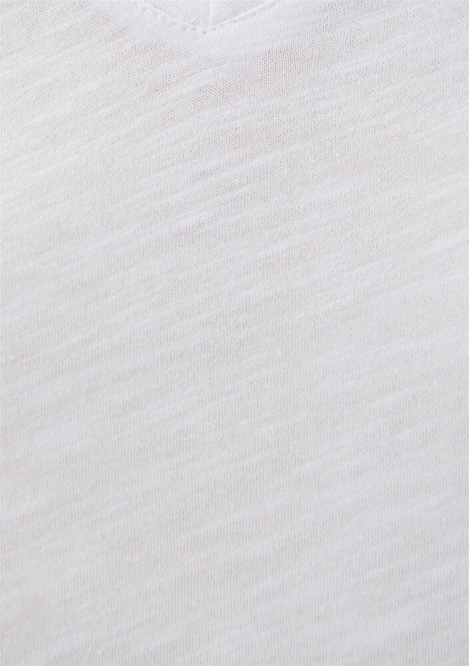 Mavi V Yaka Beyaz Basic Tişört Slim Fit / Dar Kesim 168260-620