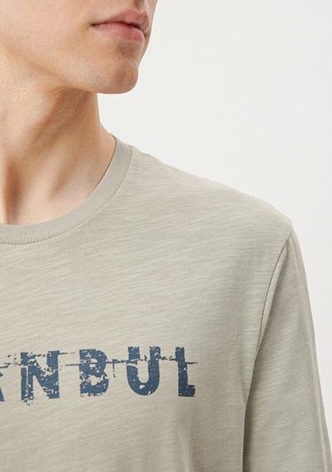  Mavi İstanbul Baskılı Gri Tişört Slim Fit / Dar Kesim 066282-31935