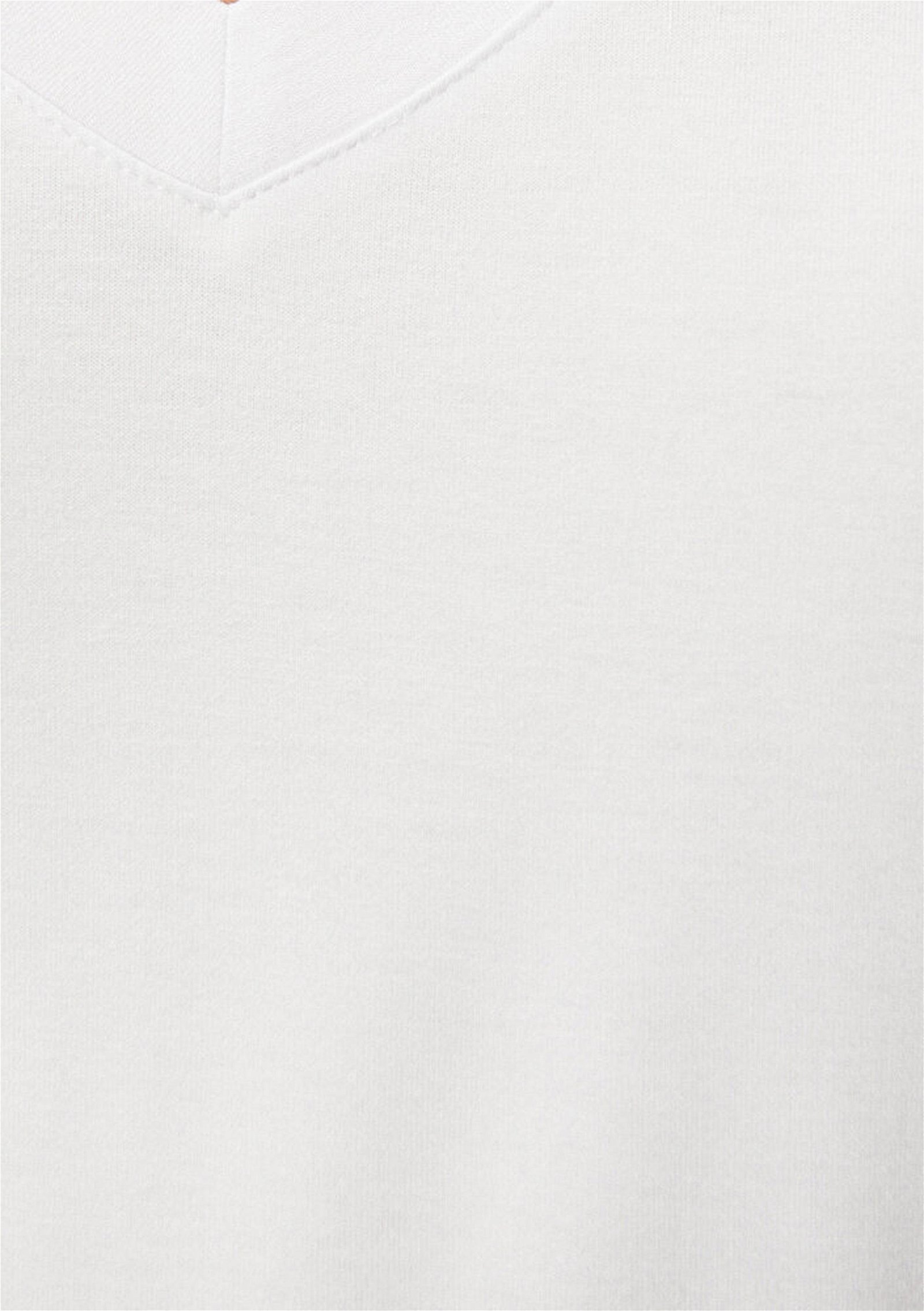 Mavi V Yaka Beyaz Basic Tişört Regular Fit / Normal Kesim 167714-620