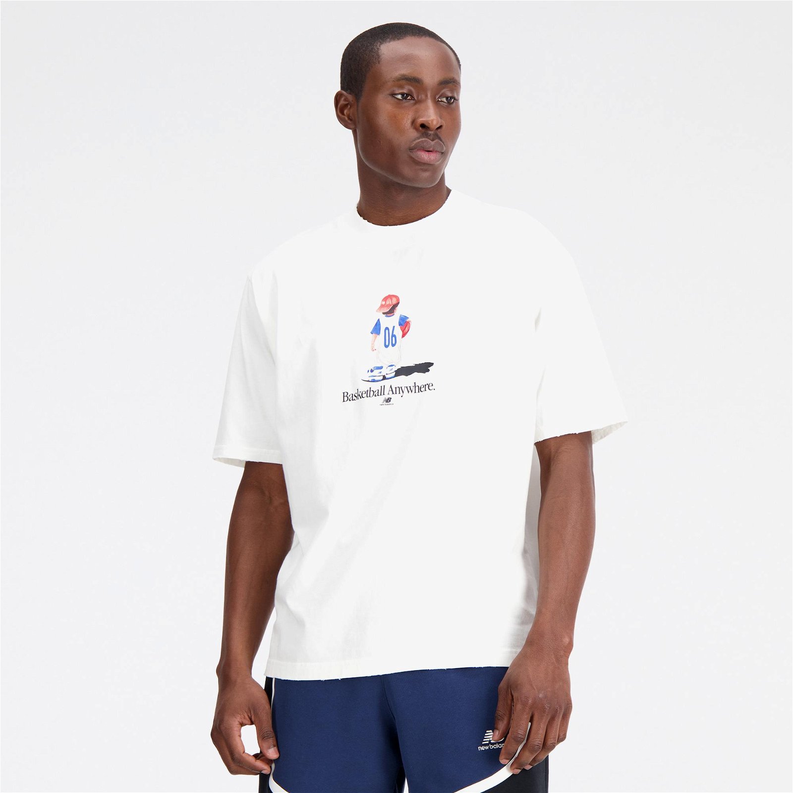 New Balance Hoops Graphic Unisex Beyaz T-Shirt