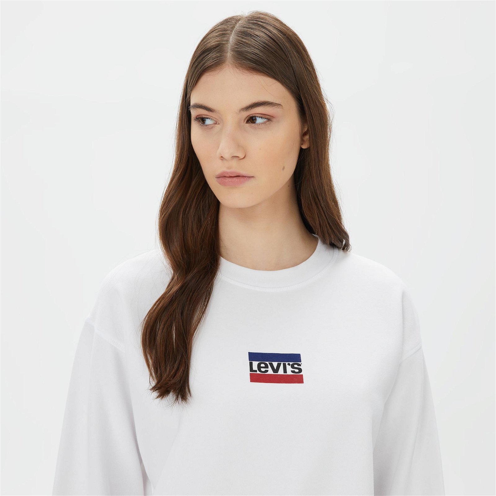 Levi's Graphic Standard Cre Crew Core Mini Kadın Beyaz Sweatshirt
