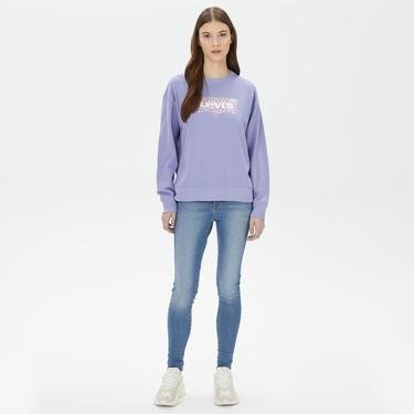  Levi's Graphic Standard Crew Kadın Mavi Sweatshirt