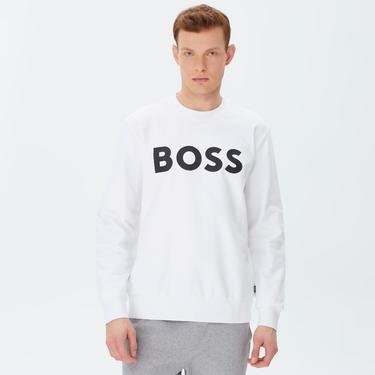  Boss Soleri Erkek Beyaz Sweatshirt