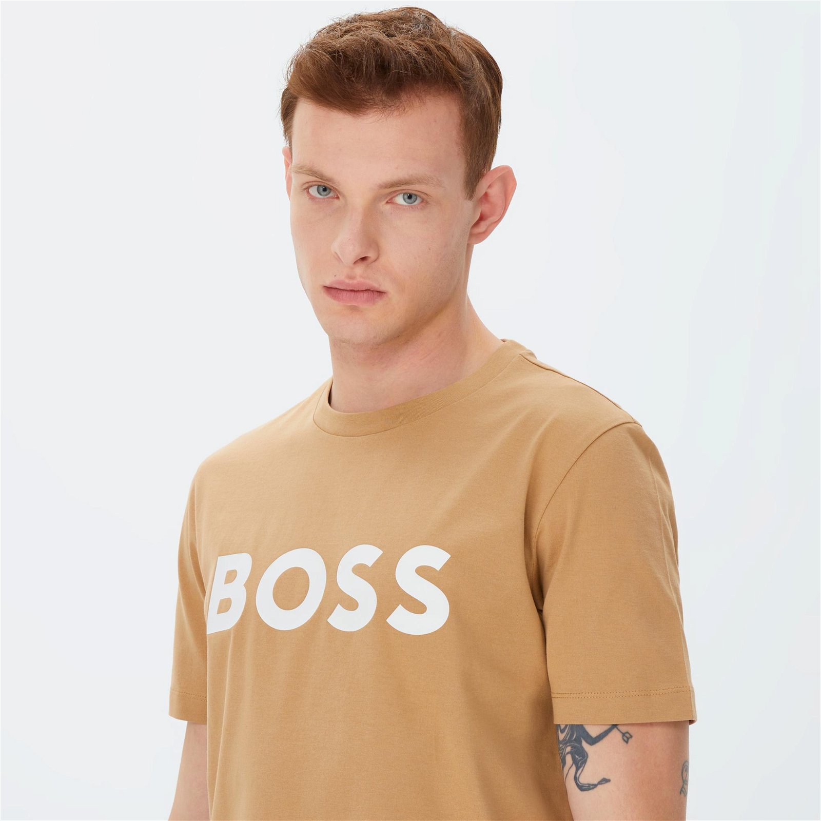 Boss Tiburt Erkek Bej T-Shirt
