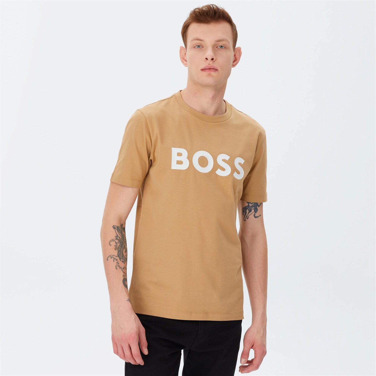 Boss Tiburt Erkek Bej T-Shirt