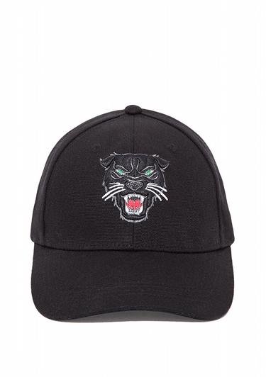  Mavi Baskılı Siyah Şapka 0911147-900