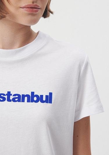  Mavi Mavistanbul Baskılı İstanbul Tişört Slim Fit / Dar Kesim 1612108-620