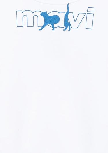  Mavi Mavi Logo Baskılı Beyaz Sweatshirt 7S10001-620