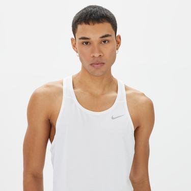  Nike Dri-FIT Fast Singlet Erkek Beyaz Kolsuz T-Shirt