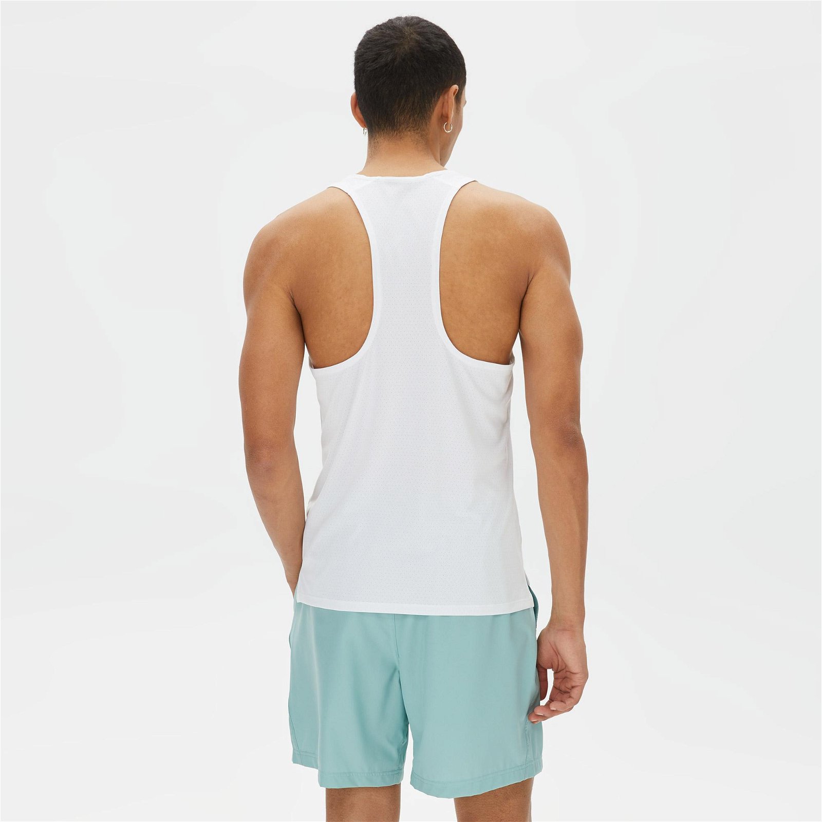 Nike Dri-FIT Fast Singlet Erkek Beyaz Kolsuz T-Shirt