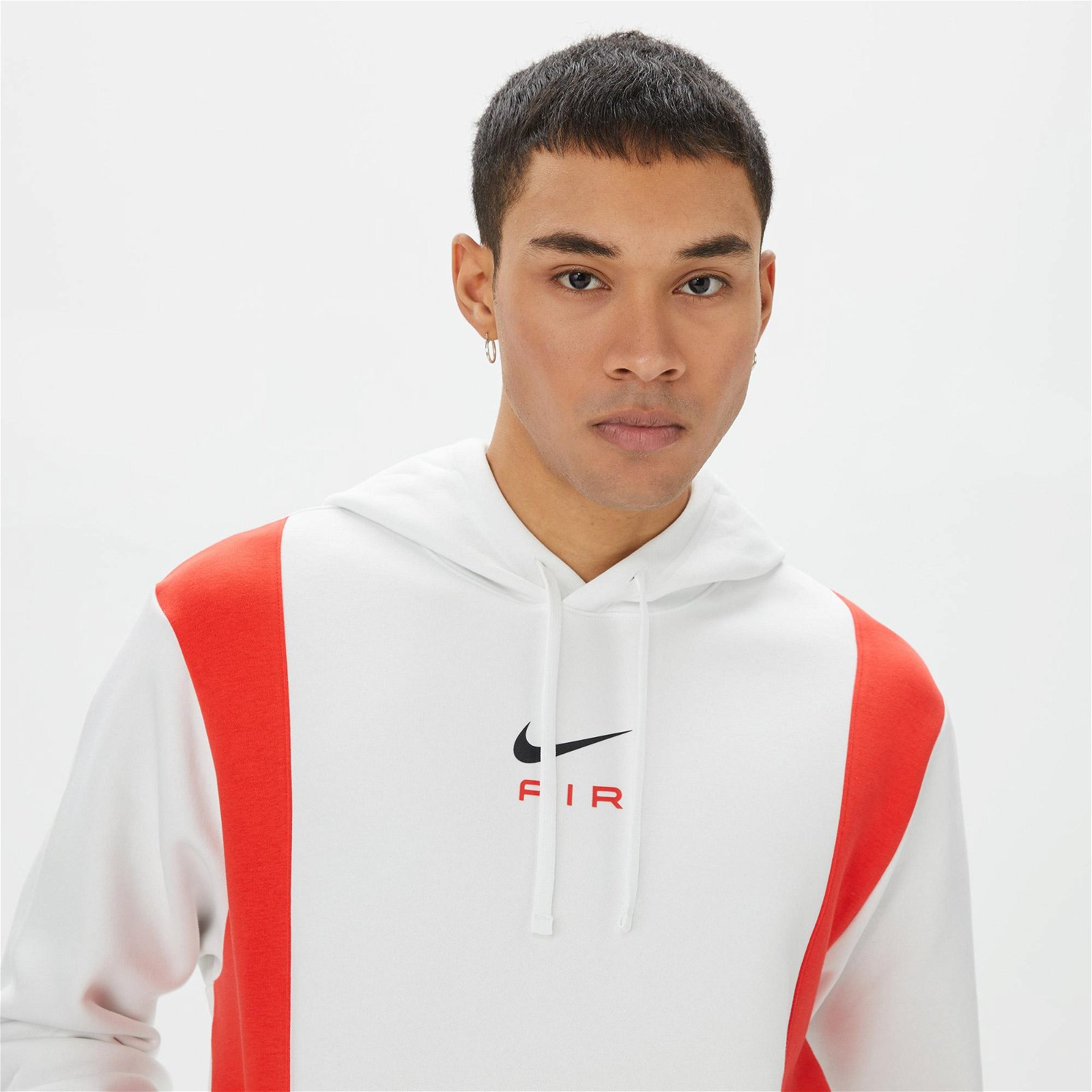 Nike Sportswear Swoosh Air Pullover Hoody Fleece Erkek Beyaz Sweatshirt