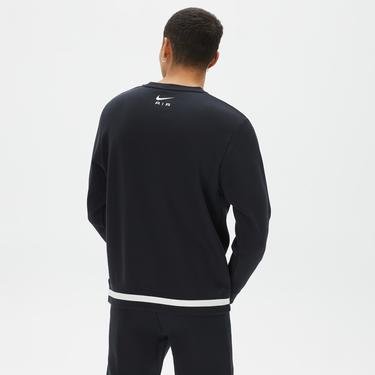  Nike Sportswear Swoosh Air Crew Fleece Erkek Siyah Uzun Kollu T-Shirt