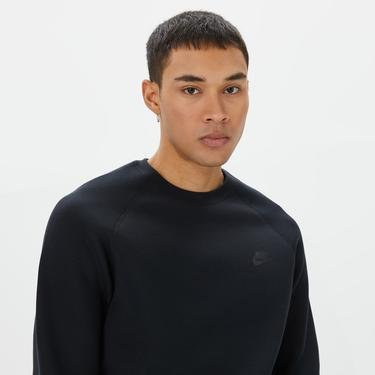  Nike Tech Fleece Crew Erkek Siyah Uzun Kollu Sweatshirt