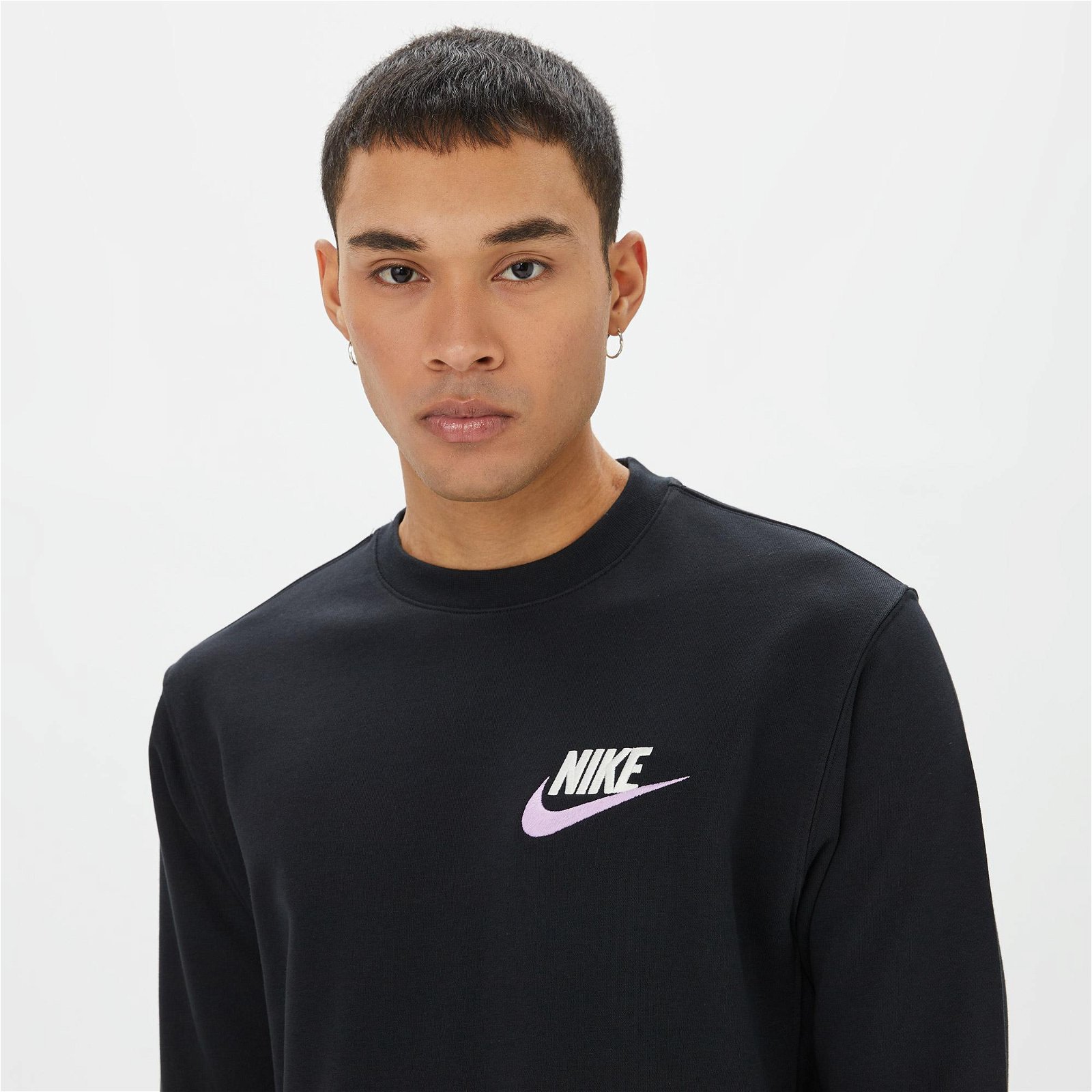 Nike Club+ Fit Crew Erkek Siyah Uzun Kollu T-Shirt