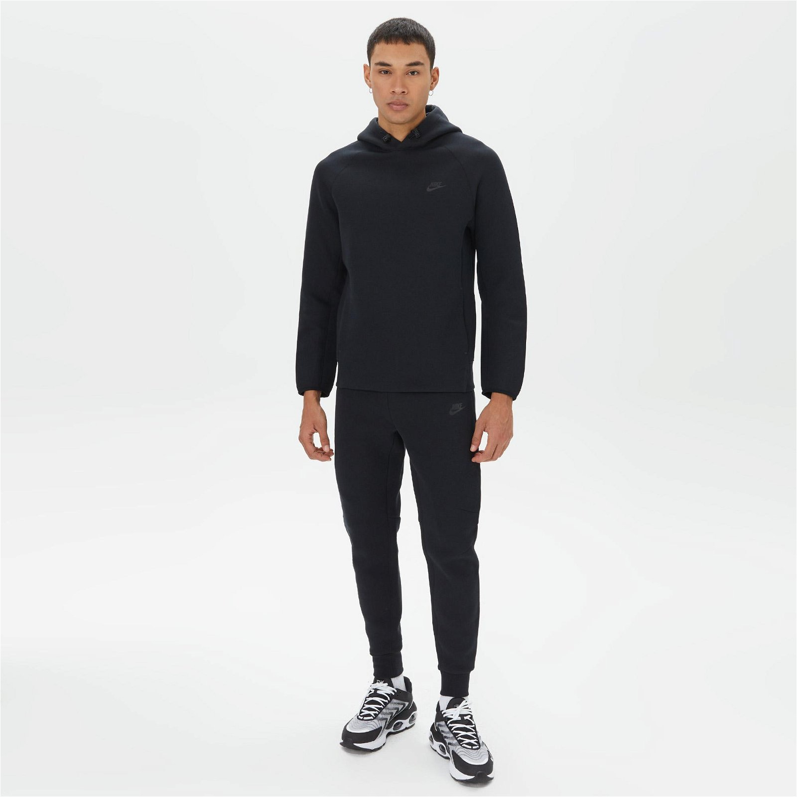 Nike Tech Fleece Pullover Hoodie Erkek Siyah Sweatshirt