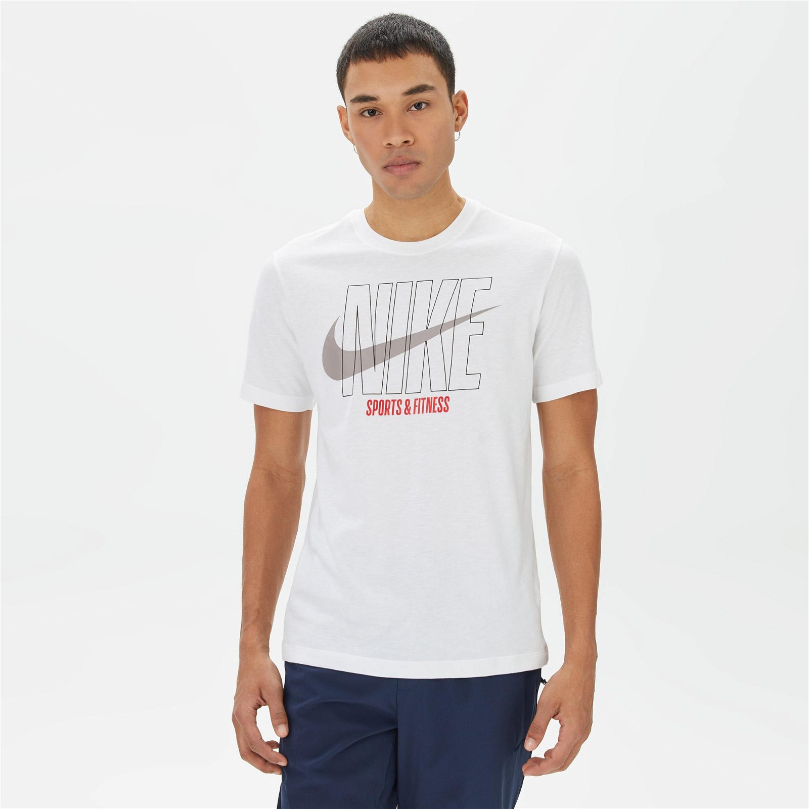 Nike Dri-FIT Slub Erkek Beyaz T-Shirt