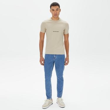  Calvin Klein Jeans Institutional Erkek Bej T-Shirt
