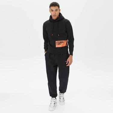  Calvin Klein Jeans Stencil Blocking Logo Hoodie Erkek Siyah Sweatshirt
