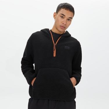 Calvin Klein Jeans Sherpa Half Zip Hoodie Erkek Siyah Sweatshirt