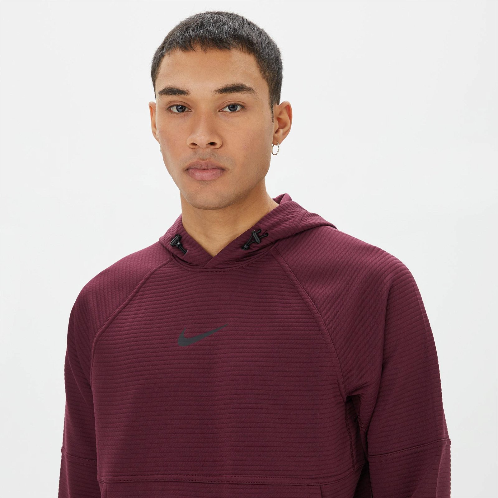 Nike Pro Dri-FIT Fleece Erkek Bordo Sweatshirt