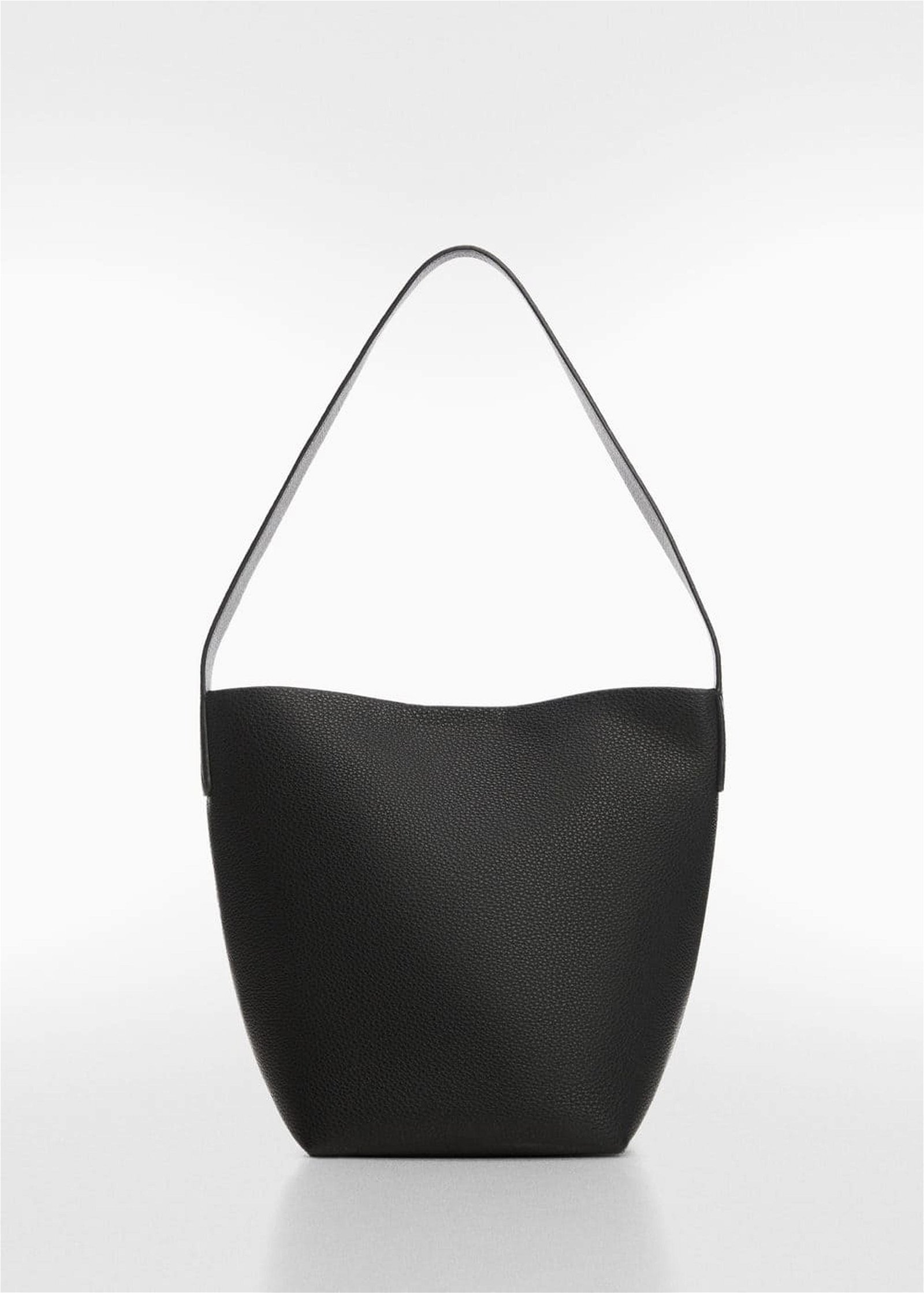 Mango Kadın Deri Görünümlü Bucket Çanta Siyah