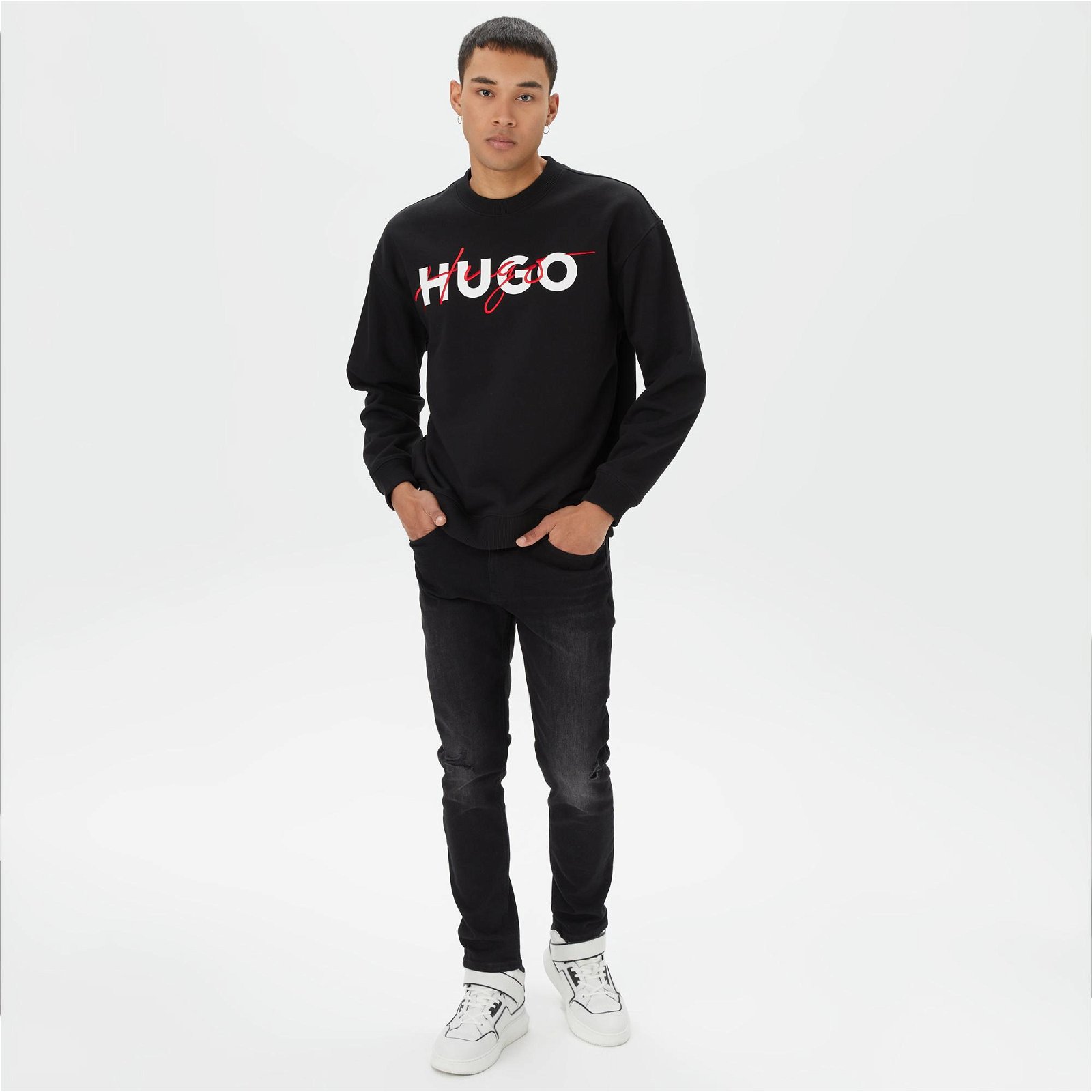 Hugo Droyko Erkek Siyah Sweatshirt